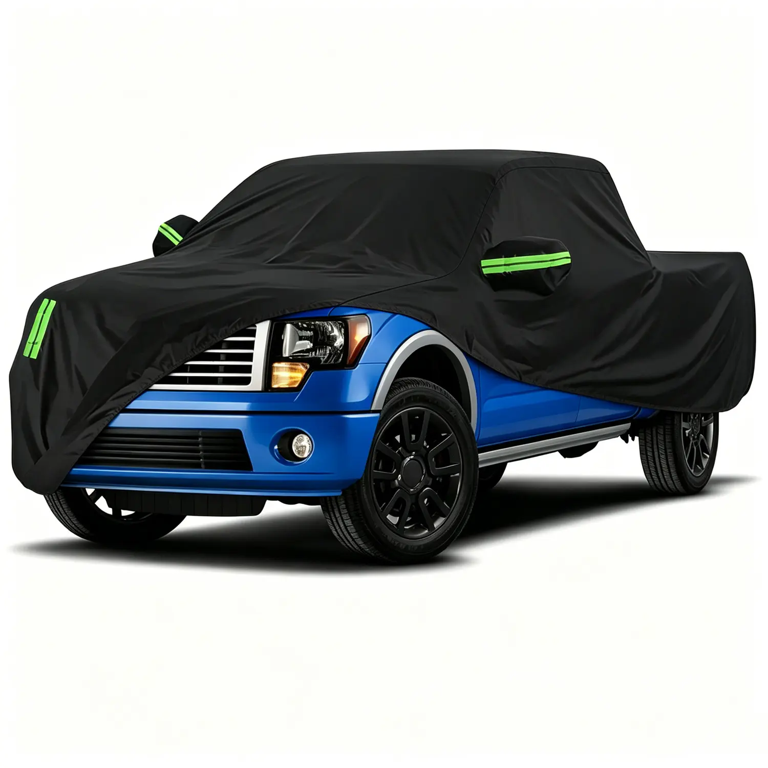 Waterproof All-Weather Car Cover for Dodge RAM 1500 Pickup, Oxford Cloth with Reflective Strips, Snowproof, Sunproof & Scratch-Resistant Car Protector