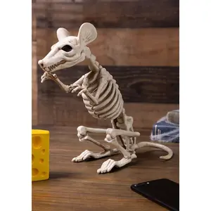 11" Skeleton Rat Halloween Decoration