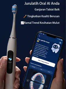 【Earn a Free Toothbrush in 7 Days via App Check-In】BrushO AI Rechargeable Electric Toothbrush with Smart LED Display That Shows You What Areas You Miss in the App, Smart 3-Level Pressure Sensing, 45-Day Battery, IPX7 Waterproof