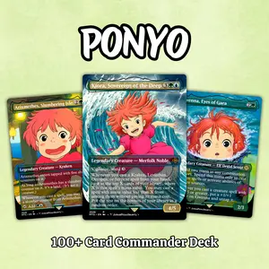 Proxy 100+ Card Commander Deck – Ponyo Theme Custom Art Ready to Play Perfect Gift for Fans, Players and Collectors