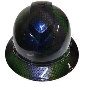 Iridescent Carbon Fiber - Custom Hydro Dipped Full Brim Hard Hat