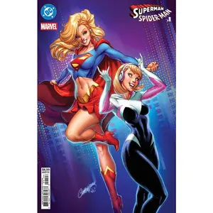 DC MARVEL SUPERMAN SPIDER-MAN #1 (ONE SHOT) COVER N J SCOTT CAMPBELL SUPERGIRL & SPIDER-GWEN VARIANT