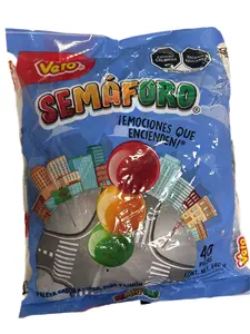 Vero Semáforo Mexican Lollipops – 40 Pieces (640 g / 22.57 oz) – Strawberry, Pineapple, Lime (Fresa, Piña, Limón)