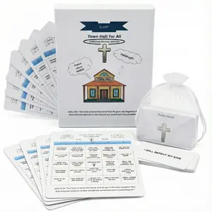 Town Hall For All - Christian Revival Edition Multi 75 Player Game - Gifts, Sunday School, Church Events, Church Gatherings, Addition Sober Sobriety Game Nights, Family Games, Group Games, Bible Bingo Alternative Card Game, Where Faith Meets Fun!