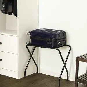 Portable Metal Luggage Rack – For Hotel, Home, Guest Room & Travel – Heavy Duty 100 lbs Capacity, Lightweight, Space-Saving, Easy Move & Quick Setup