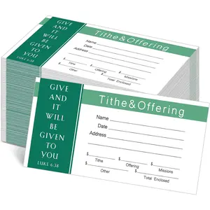 500 Count Stylish Tithes and Offering Envelopes for Donation Fits Bill Size Checks and Cash