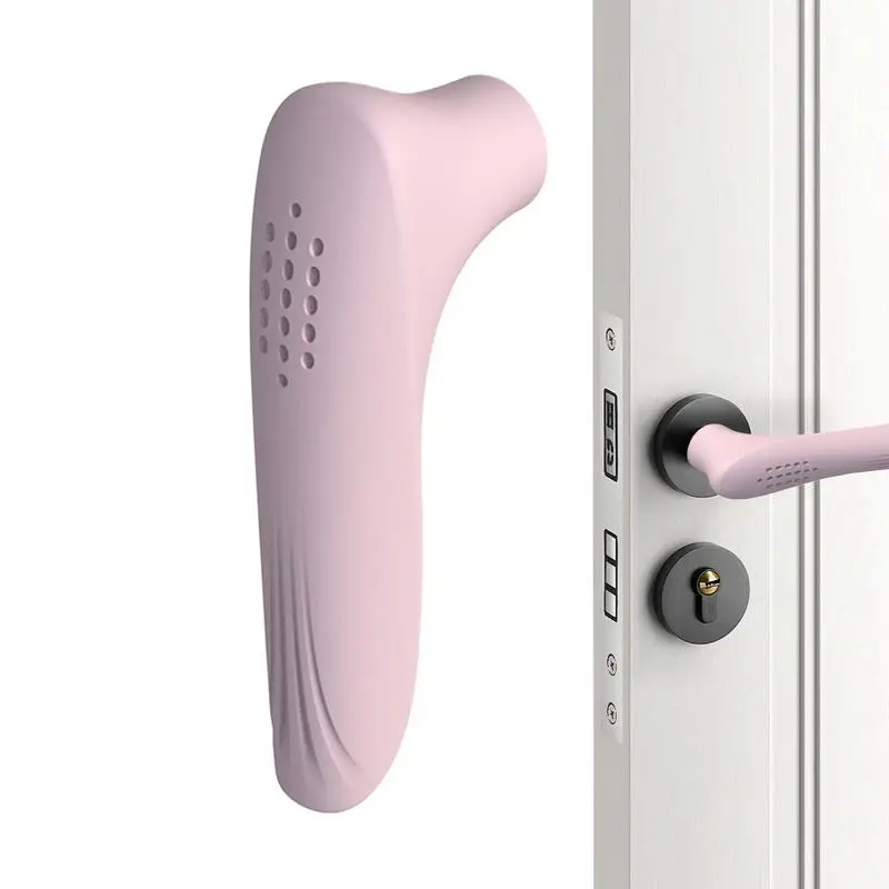 Silicone Door Knob Cushion L-Shaped Anti-Slip Door Lever Protectors Anti-Collision Safety Door Grip Sleeve All-Weather Comfort