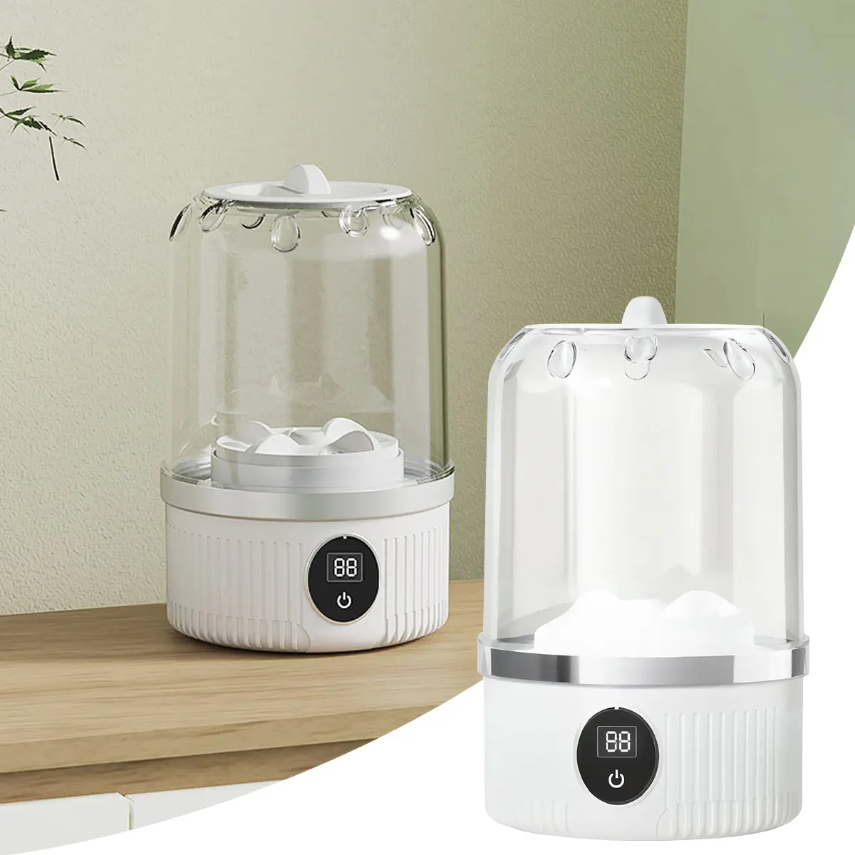 Underwear Washing Machine, Upgrade Mini Portable Washing Machine Rechargeable Compact Washer for Small