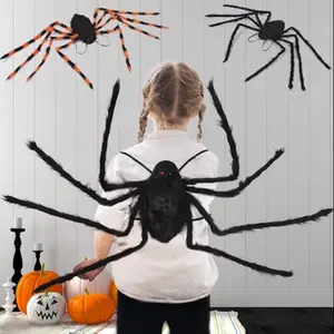 Halloween Pocket Spider Prank Costume, Party Prop, Candy Spider Backpack Strap Bag, Fun Halloween Accessory for Kids & Adults