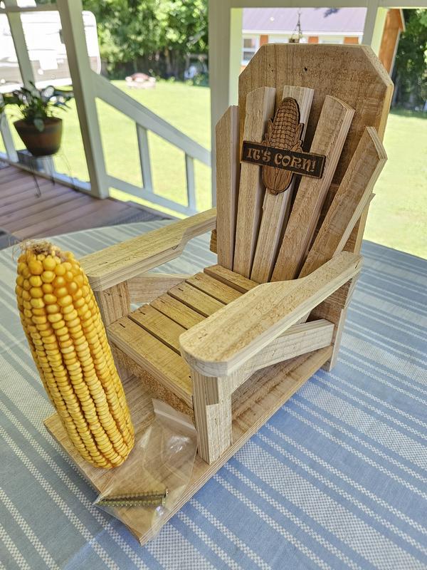Adirondack chair Squirrel feeder for garden or backyard Hand Crafted by Nanny & Papaw