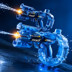 Super Summer Electric Water Play Toy with Stunning LED Light ,Automatic Water Spraying Design, Long Spray Range and Powerful Motivation, Perfect for Beach Pool Backyard Activities, Ideal Summer Surprise Gift for Kids Adults Alike,Summervibes sound effect