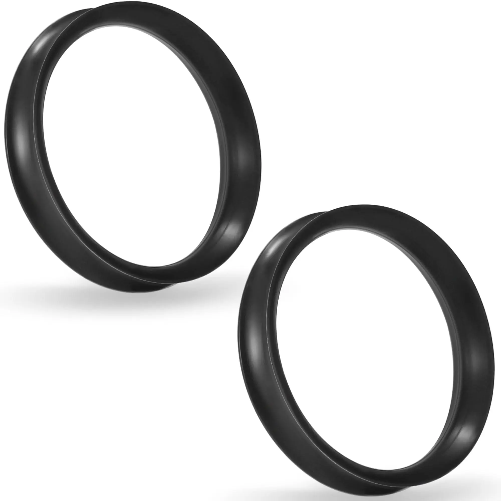 10g-50mm Black Silicone Gauges For Ear Tunnels Rubber Plugs Double Flared Flexible Tunnel Earrings Women Men