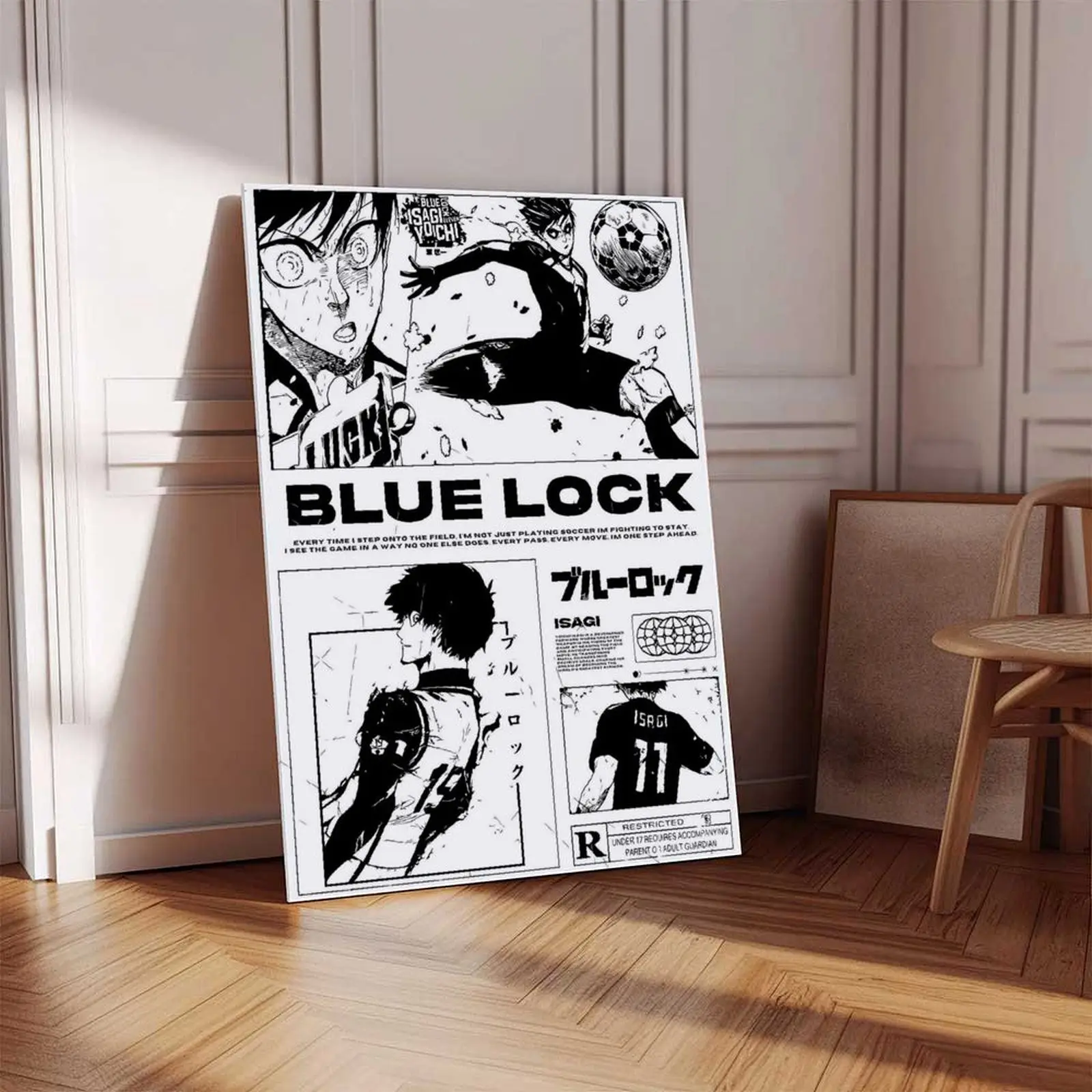 Blue Lock Print Poster Japanese Manga Anime Poster,Isagi Yoichi Poster Football Anime Wall Art Wall Art Decor Wall Art Decoration