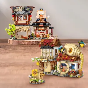 Honey Workshop Or Butcher Shop Mini Building Block Set Bricks, 1242pcs/set Creative Simulation Building Toy, Ideal Gift Choice for Children