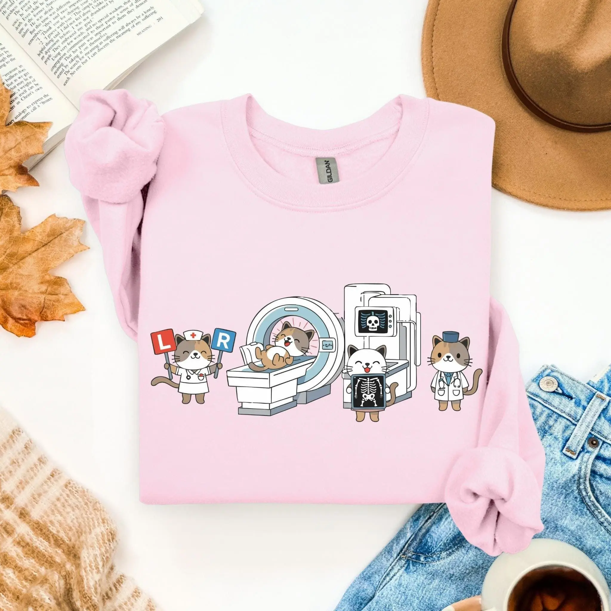 Radiologic Technologist Cat T-Shirt & Sweatshirt, Funny X-Ray Tech Sweatshirt, CT MRI Cat