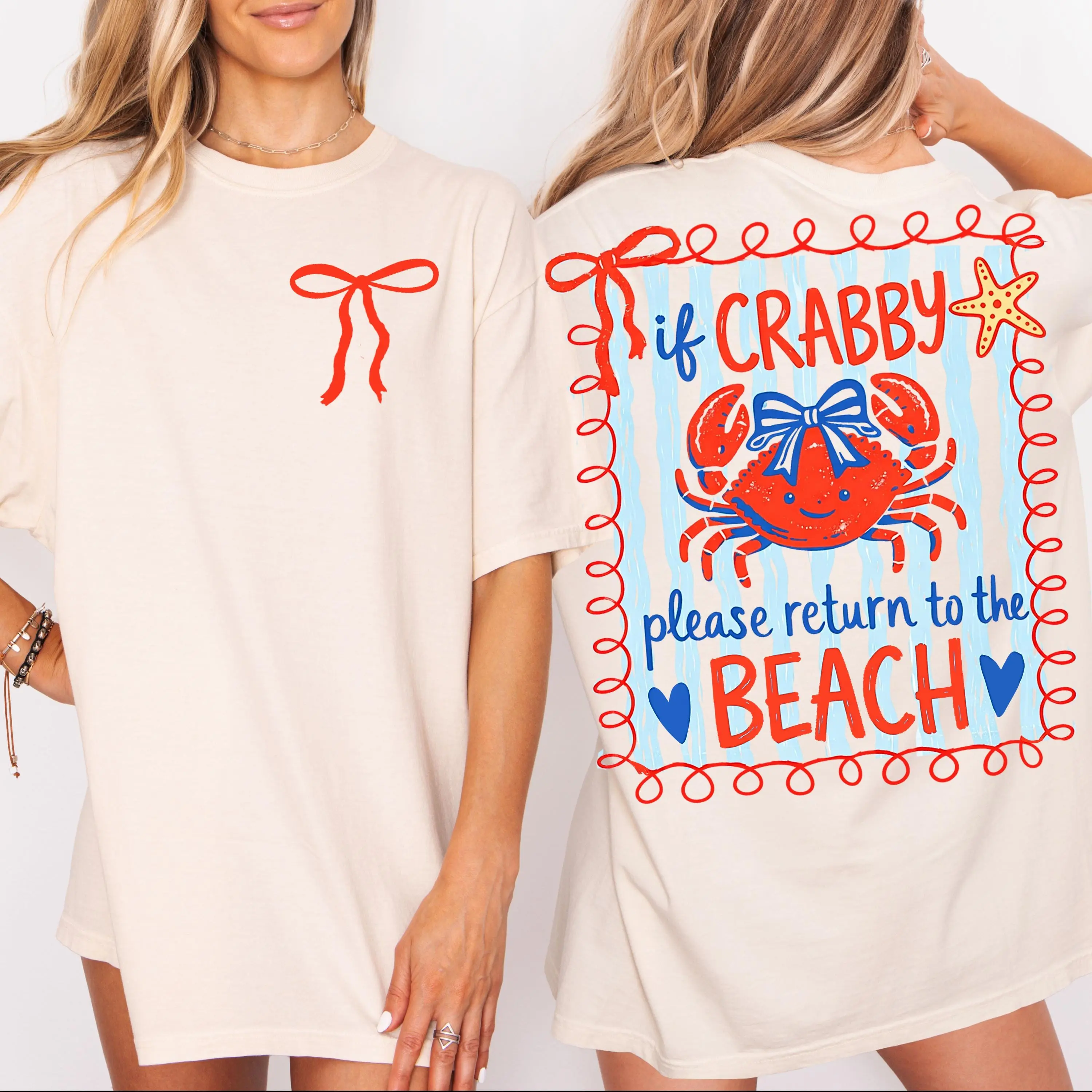 If Crabby Please Return To The Beach T-shirt, Funny Crab Summer Shirt, Preppy Girly Coastal, From Casual To Formal Styles, Men And Women, Comfort Top