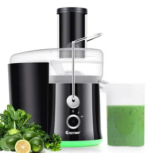 [Costway] Juice Extractor, 2-Speed Setting Wide Mouth Stainless Steel Juicer Machines for Fruits and Vegetable with Slag Pot and Juice Jug, springtok