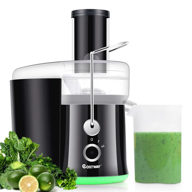 [Costway] Juice Extractor, 2-Speed Setting Wide Mouth Stainless Steel Juicer Machines for Fruits and Vegetable with Slag Pot and Juice Jug, springtok