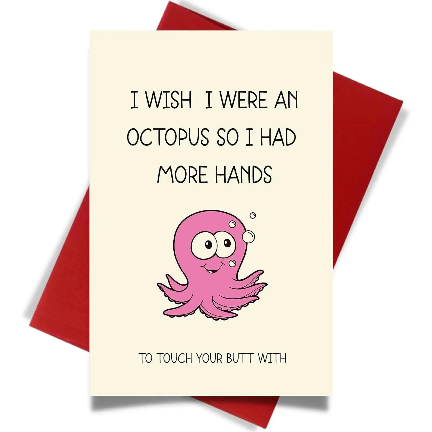 Cupid’s Treasures Funny Valentine’s Day Card for Him and He - Octopus