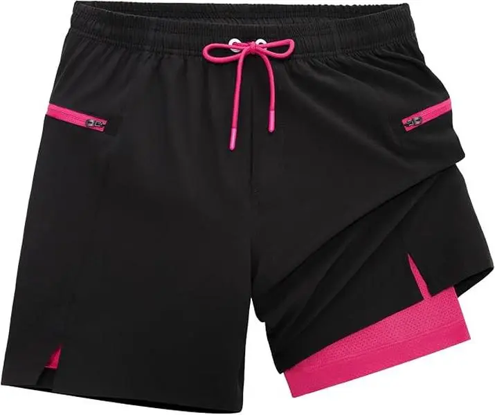 Men's 7" 2-in-1 Lightweight Running Shorts | Zipper Pockets, Quick-Dry & Breathable, Perfect for Gym, Basketball, Tennis, Hiking & More