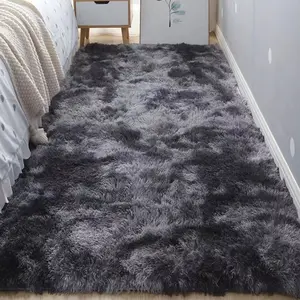 Solid Color Fluffy Rug, Shaggy Area Rug, 1 Count Non-slip Soft Floor Mat, Decorative Carpet for Home Living Room Bedroom Study Room, Room Decor