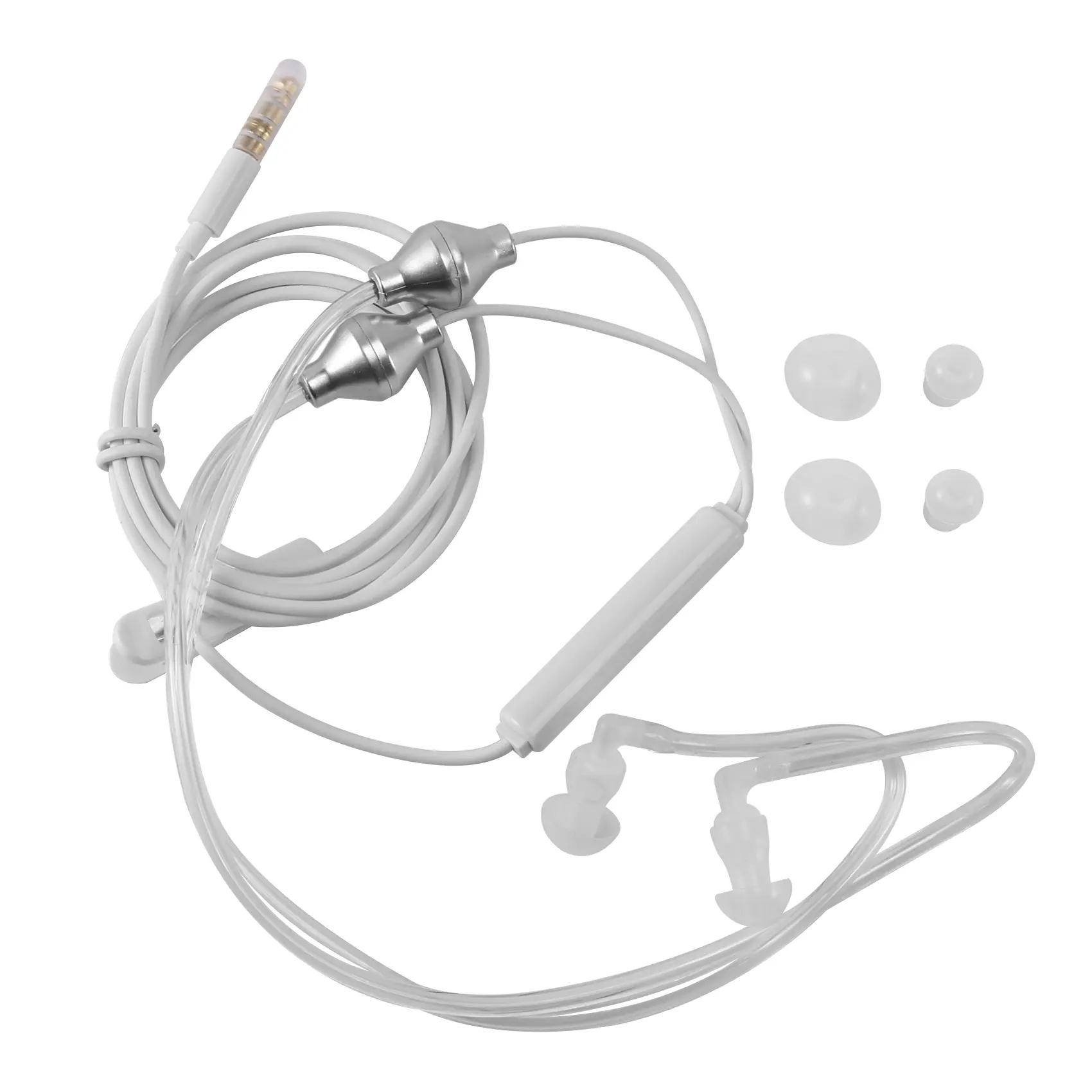 Portable Wired Anti-Radiation 3.5mm Plug Headset - Stereo Audio, Built-in Microphone, Noise Cancelling Air Tube, MP3/Mobile Compatible Cable, Binaural Acoustics for Inline Roller Skating, Outdoor Sports, Earplug, Headphone, Earbud, Electronic, Airtube, De