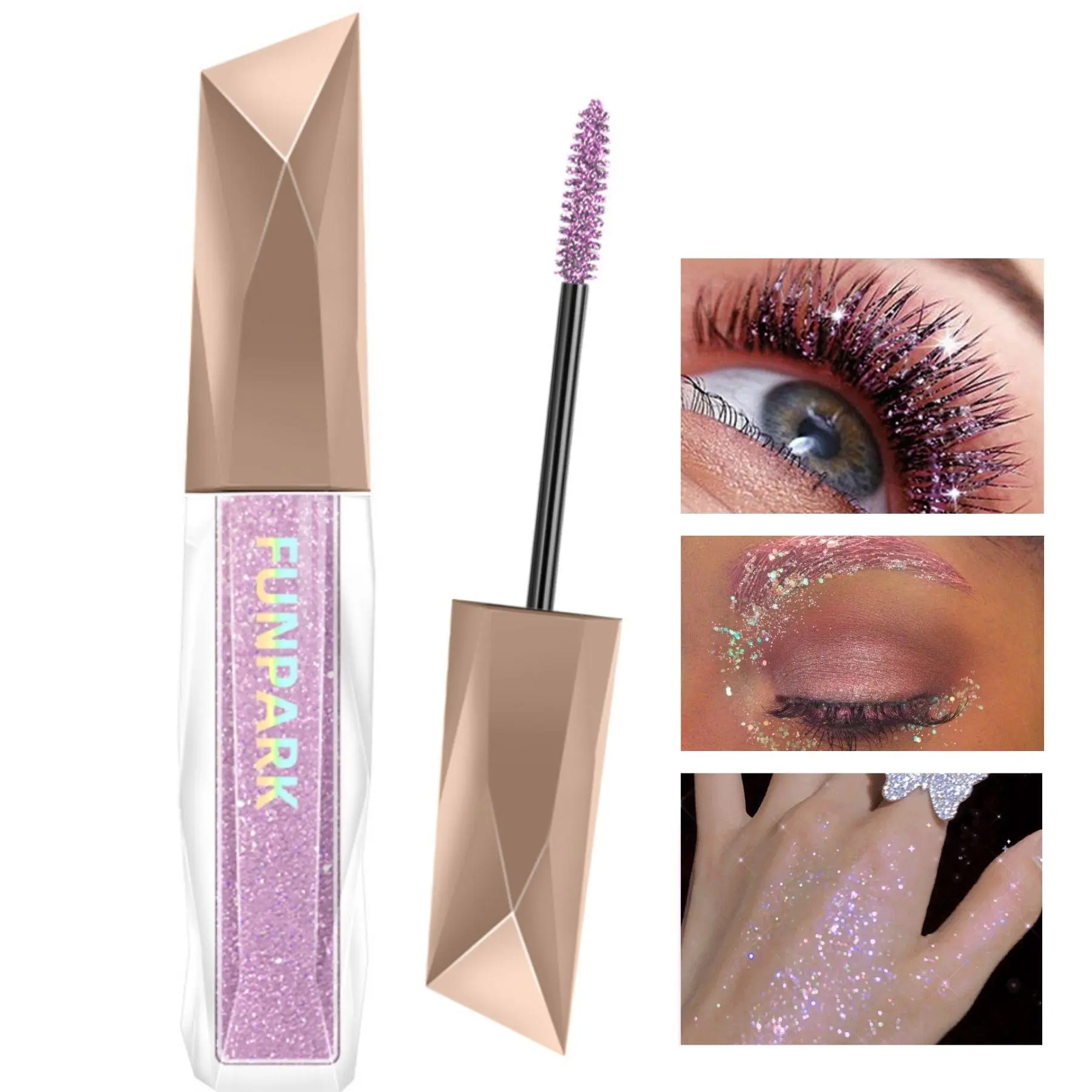 Glitter Mascara, 1 Count Waterproof Long Lasting Mascara, Shimmer Metallic Giltter Shinny Mascara, Eye Makeup Product for Women, Beauty Mascara, Eyelash Mascara, Voluminous Mascara, Fluffy Lashes Mascara, Volume Lash