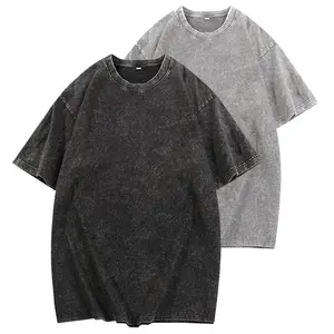 Holafish Men's T-Shirts Classic Vintage Solid Oversized TShirt Cotton Baggy Casual Tees Gym Workout Tops Unisex Acid Wash Loose Fit Short Sleeve