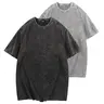 Holafish Men's Round Neck Short-Sleeve Cotton T-Shirts - Soft Vintage Solid Streetwear Garments, Oversized Baggy Loose Fit, Casual Gym Workout Unisex Acid Wash Summervibes Tops