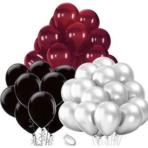 Graduation Decorations Maroon Black 2024/Burgundy Black Balloons 30Pcs Maroon Black Balloons 2024 Burgundy Maroon Graduation Party Decorations/Maroon Birthday Wedding