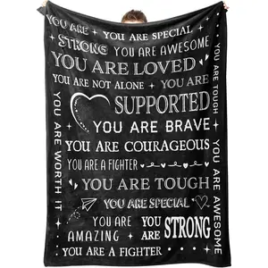 Get Well Soon Blanket, Thinking of You Gifts for Dad Grandpa Brother Friend Coworker, Feel Better After Surgery Gifts for Sick Men, Soft Comfortable Flannel Blanket