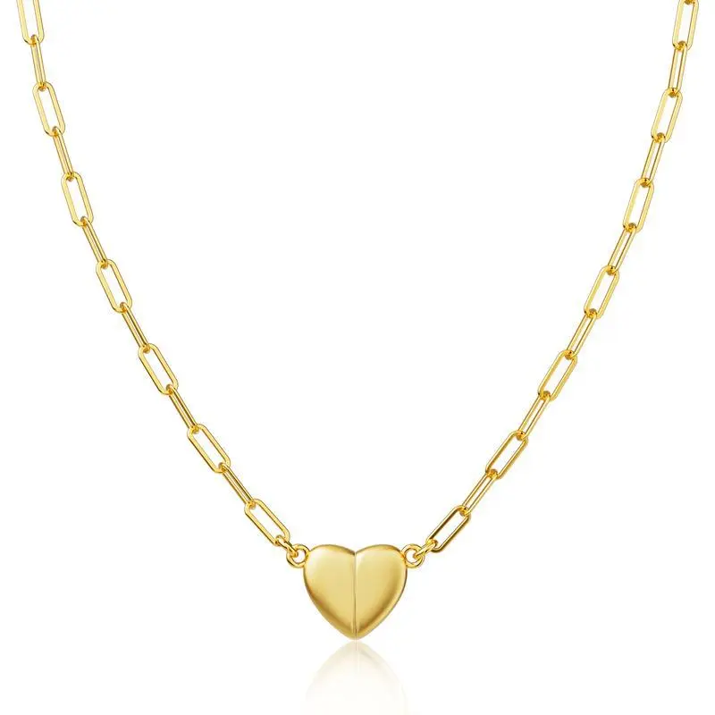 14k Gold Heart Pendant Choker Necklaces Small Gold Love Open Heart Chain Necklace for Women Dainty Gold Necklace Gifts for Her love Party Valentine's Day Gift