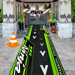 1pc Sporty Simple Durable Motorcycle Mat Long Rug for Garage Living Room Motorcycle Decoration, Indoor Carpet, Easy Storage