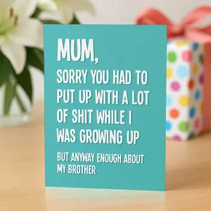 Funny Mother's Day Card, Birthday Card Mum, Funny Birthday Card For Mum, Birthday Card Mum, Mom Birthday, From Your Daughter, Mum Gift