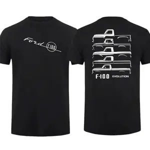 Ford F-100 Evolution T-Shirt – Classic Outline Pickup Graphic Tee, Vintage Ford Truck Shirt, Unisex Cotton Casual for Fans & Speed Enthusiasts