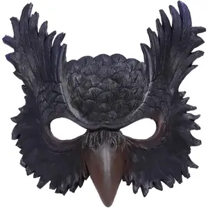 Owl mask halloween masquerade foam mask bird animal half face mask for cosplay costume