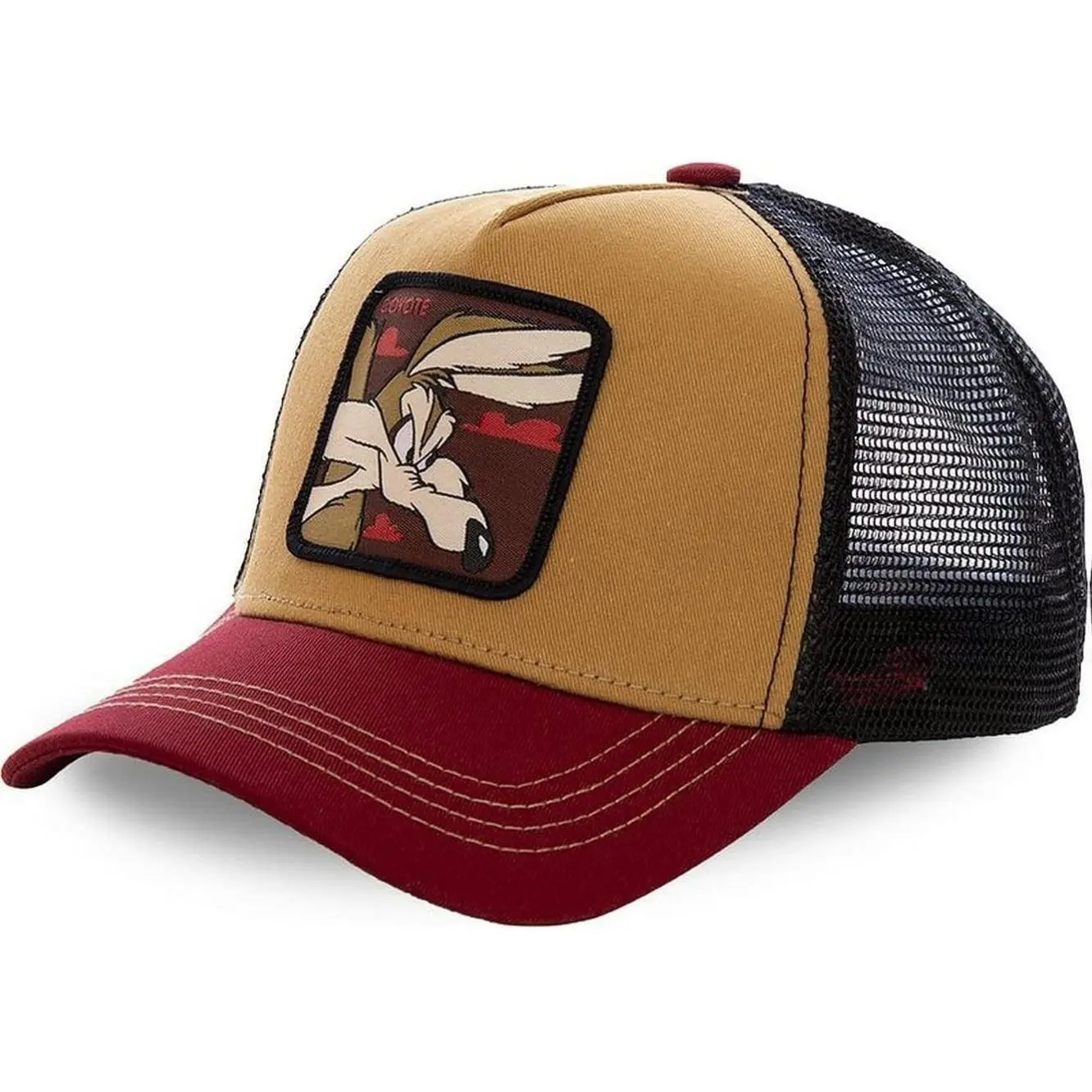 Men's Cartoon Baseball Trucker Cap Snapback Hat Adult Women's Unisex Adjustable One Size (Coyote Khaki)