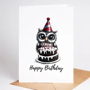 Adorable Owl Birthday Card for Her or Him - Perfect for Animal Lovers!