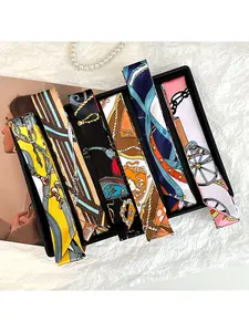 Long scarf Korean-style high-end fashion decorative small neckerchief women's silk scarf bag wrap multi-purpose headscarf hairband belt