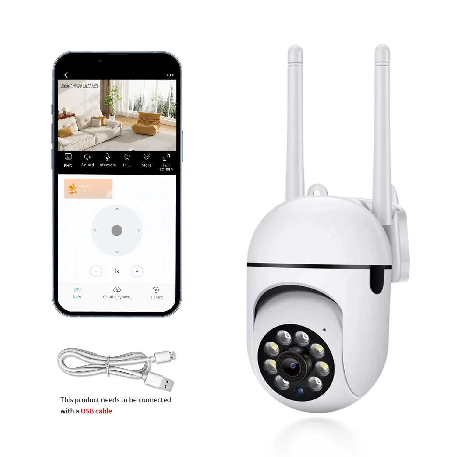 3MP FHD Wired WiFi Indoor Security Camera, 360° Pan Tilt Smart Camera with AI Motion Tracking, Human Detection, Night Vision, Real-Time Alerts, 2-Way Audio, Alexa Compatible, Remote Viewing App, SD Card & Cloud Storage
