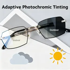 Men's Photochromic Anti Blue Light Reading Glasses, UV Sun Protection Sunglasses, Comfort Silicone Nose Pad, Lightweight All-Day Wear, Best Mother's Day Gift For Parents