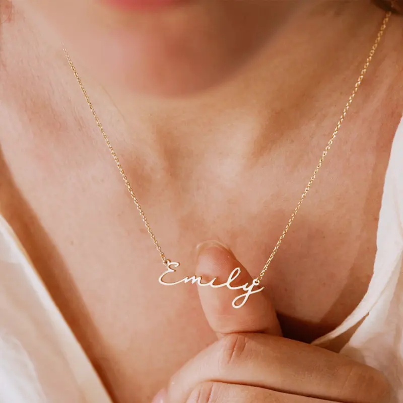 AS073 Dainty Minimalist Name Necklace, Personalized Minimalist Name Necklace, Custom Name Jewelry,Mother's Day Gift