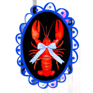Crawfish Sign, Animal Sign, DECOE-W-905029-DH, Sign For Wreath, 22" Door Hanger