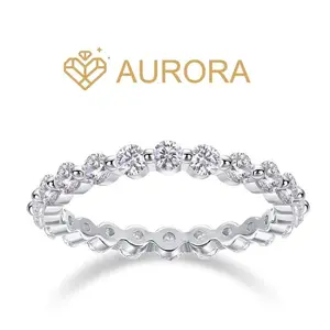 Honor #62 stackable band enhancer rings made of 925 sterling silver with synthetic moissanite