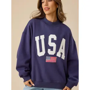 USA Embroidered Mock Neck