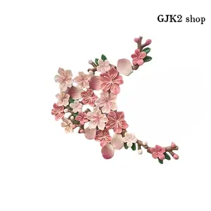 3D Peach Blossom Car Sticker, Removable No-Damage Cherry Blossom Decal, Waterproof 3D Flower Decoration for Car Tail Logo, Electric Scooter, Auto & Tricycle