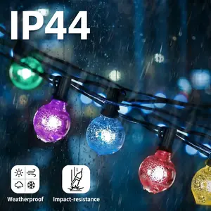 G40 0.6W LED transparent five-color  string 25FT25  (plus two spare bulbs) UL green wire E12  decorative  string  outdoor lights Garden Lamps Flood