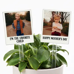 Custom Photo Plant Stick | Personalized Garden Marker | Funny Face Planter Stick Gift | Mother's Day