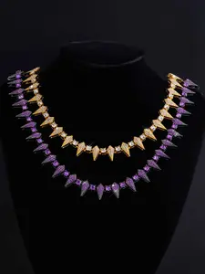 Hip Hop Punk Blingbling Tiger Tooth Spike Cuban Chain, Unisex Fashion Accessory, Ideal for Party Wear & Festival, Cuban Link Chain, Iced Out Jewelry