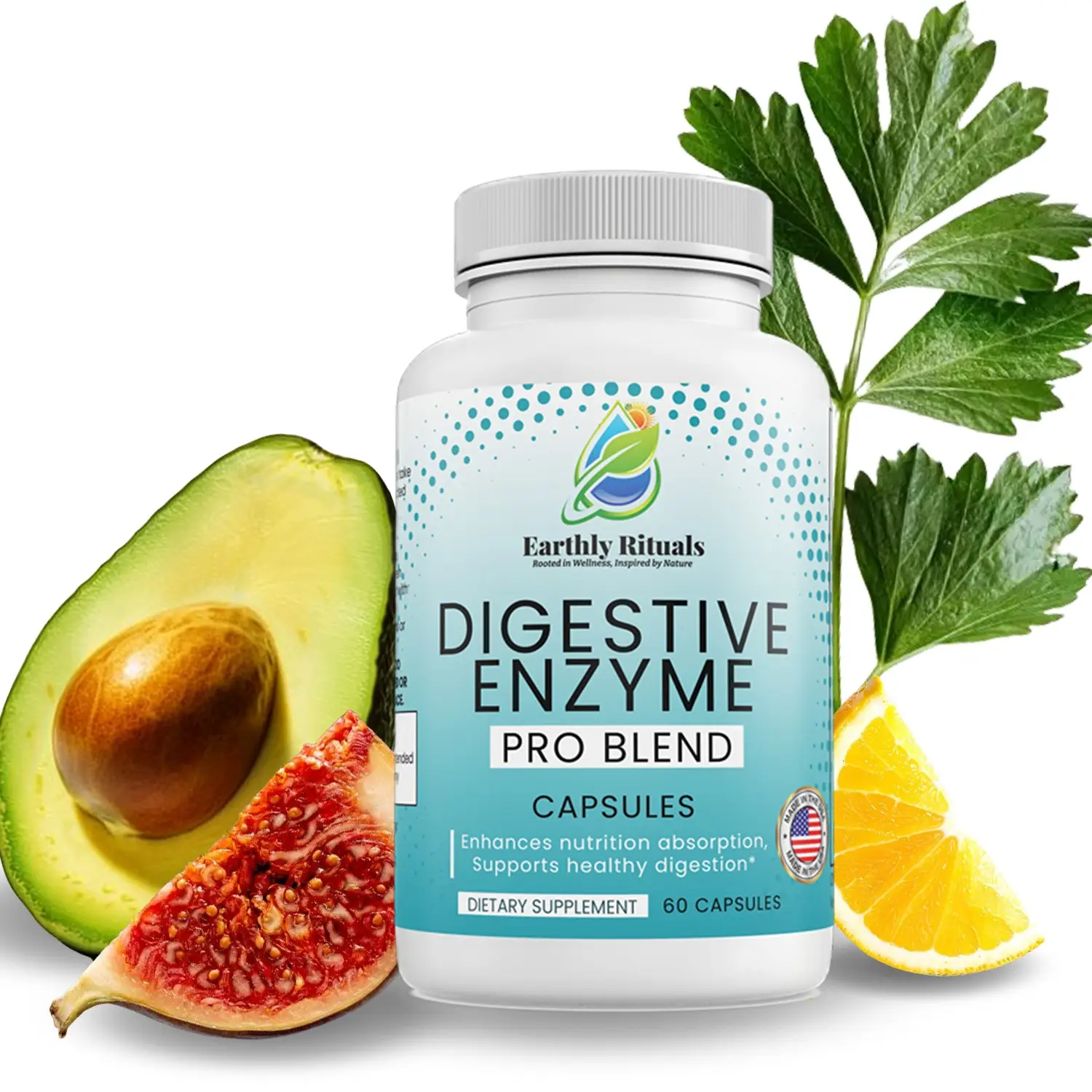 Digestive Enzyme Pro Blend - Enhance Nutrition Absorption + Supports Digestion Supplement Edible Capsule